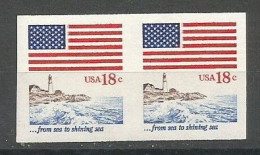 United States USA Scott # 1891 IMPERFORATED In Pair MNH / ** 1981 - Plaatfouten En Curiosa