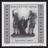 AUSTRIA(2022) St. Fidelis Of Sigmaringen. Black Print. Known As The Poor Man's Lawyer. - Probe- Und Nachdrucke