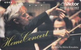 TC JAPON / 110-011 - MUSIQUE - HERBERT VAN KARAJAN - MUSIC Conductor Dirigent AUSTRIA Rel. JAPAN Phonecard - Musique