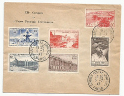 France Série Complète Sur Enveloppe FDC 1947 Congrès UPU - ....-1949