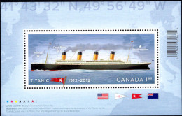 Canada 2012 Centenary Of The Sinking Of The Titanic Souvenir Sheet Unmounted Mint. - Ongebruikt