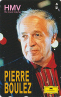 TC JAPON / 110-011 - MUSIQUE - PIERE BOULEZ / Deutsche Grammophon HMV - MUSIC Dirigent FRANCE Rel. JAPAN Phonecard - Music