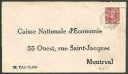 1937 RPO Cover 3c Pictorial RPO Q-115 Montreal & Mont Laurier - Histoire Postale