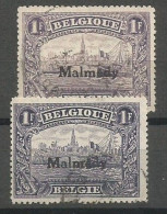 Belgique Deutsches Reich Belgien Belgium Occupation Malmédy COB OC75 + OC75a Oblitérés Used 1920 Cote: 44,00€ - OC55/105 Eupen & Malmédy