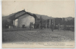 70 FAUCOGNEY . Le Tramway Venant De Corravillers , La Gare , édit : A Lamboley , Cliché Bardez , Années 1900 , état Sup - Faucogney