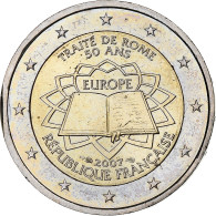 France, 2 Euro, Traité De Rome 50 Ans, 2007, Paris, SUP+, Bimétallique - France