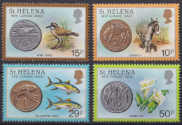 F-EX46743 ST HELENA MNH 1984 NEW COINAGE FISH WILD DONKEY FLOWER BIRD AVES OISEAUX VOGEL.  - Konvolute & Serien