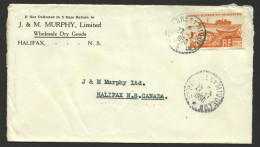 1951 Lettre  Pour Le Canada  Yv 338 Seul - Storia Postale