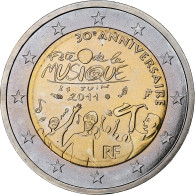 France, 2 Euro, Fête Musique, 2011, Paris, SPL, Bimétallique, Gadoury:13. - France