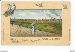 GRUSS AUS BENFELD  Totalansicht  Im Jahre  1903 ( Carte Fantaisie Oiseaux ) - Benfeld