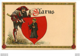 Illustrateur ? Illustration GLARUS ( Glaris ) Blason Postkarten Verlag Künzli ZURICH Dep. N° 2507 SUISSE SCHWEIZ SVIZZE - Autres & Non Classés