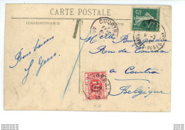 Carte Postale Taxée Avec T Et Timbre Taxe 10 C A Payer Te Betalen Courtrai / Innondations De Paris Le Pont Alexandre III - Autres & Non Classés