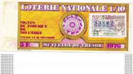 Billet De Loterie Nationale 1976 Signe Du Zodiaque Poissons  Mutuelle Du Trésor  ( Recto Verso ) - Billetes De Lotería