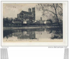 Carte De Mantes ( La Jolie )( Ville )( Seine ) La Cathédrale Et Le Quai Des Cordeliers - Mantes La Jolie