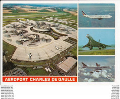 Carte ( Format 15 X 10,5 Cm ) ROISSY EN FRANCE, Aéroport Charles De Gaulle, Multivues, Concorde Airbus A 300 Boeing 747 - Roissy En France