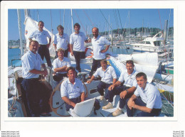 Carte ( Format 15 X 10,5 Cm ) équipage Du Trimaran  Faire Face - Sailing
