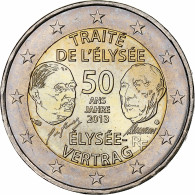 France, 2 Euro, Traité De L'Elysée, 2013, Paris, SPL, Bimétallique - France