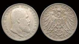 Germany Württemberg Wilhelm II 2 Mark 1902F - 2, 3 & 5 Mark Zilver