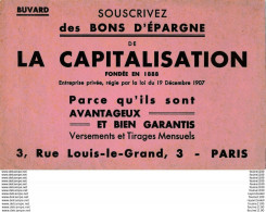 BUVARD  Bons D' épargne  La Capitalisation  3 Rue Louis Le Grand Paris - Banco & Caja De Ahorros