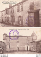 LOT 2 Cartes MOUILLERON EN PAREDS Maison Natale GEORGES CLEMENCEAU MOUCHAMPS Château Du Colombier Cachet De La Propriété - Mouilleron En Pareds