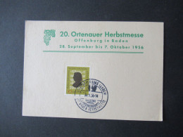 BRD 1956 Sonder Mi.Nr.123 Mit SSt Offenburg (Baden) 20. Ortenauer Herbstmesse / Industrie, Handel, Landwirtschaft - Briefe U. Dokumente