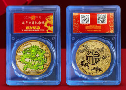 China 2024 Zodiac Dragon Year   Commemorative Medal Lucky Coin Coins Fluorescence - Chine