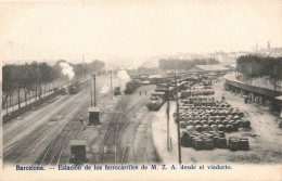 ESPAGNE - Barcelona - Estacion De Los Ferrocarriles De M.Z.A. Desde El Viaducto - Voies Ferrées - Carte Postale Ancienne - Barcelona