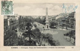 PORTUGAL - Lisboa - Place Restauradores Et Avenue De La Liberté - Carte Postale Ancienne - Lisboa