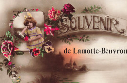 FANTAISIES - Souvenir De Lamotte - Beuvron - Petite Fille - Roses - Carte Postale Ancienne - Otros & Sin Clasificación