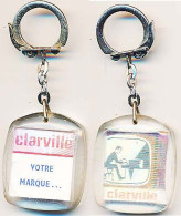 Porte-clefs Téléviseur CLARVILLE / Technique CSF  -2ème Chaîne Piano Ski Nordique Sauteur  2 Images Par Face - Otros & Sin Clasificación