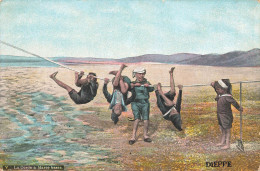 Dieppe * Souvenir De La Ville ! * Enfants Baigneurs Maillot De Bain Bains De Mer Plage Jeux Jeu De La Corde - Dieppe