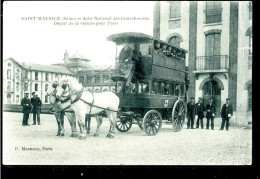 94 - SAINT MAURICE - Asile National Des Convalescents , Départ De La Voiture Pour Paris  - Etat - Saint Maurice