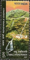 INDIA 2007 RENEWABLE ENERGY SOLAR ENERGY WIND ENERGY SMALL HYDRO POWER BIOMASS ENERGY 1v Stamp MNH As Per Scan - Unused Stamps