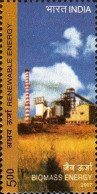 INDIA 2007 RENEWABLE ENERGY SOLAR ENERGY WIND ENERGY SMALL HYDRO POWER BIOMASS ENERGY 1v Stamp MNH As Per Scan - Sonstige & Ohne Zuordnung