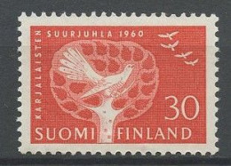FINLANDE 1960 N° 497 * Neuf MH Légère Trace TTB C 1.50 € Faune Oiseaux Birds Festival Des Caréliens à Helsinki - Neufs