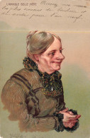 FANTAISIE - Femme - Carte Gauffrée - L'Aimable Belle Mère - Femme âgée - Dos Non Divisé - Carte Postale Ancienne - Women