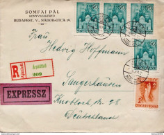 Postal History Covers: Hungary R Cover Sent In 1939 From Budapest Arpadfold To Sangerhausen - Lettres & Documents