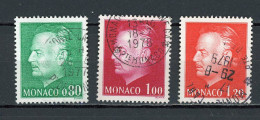 MONACO: -  PRINCE RAINIER - N° Yvert  1079+1080+1142 Obli. - Used Stamps