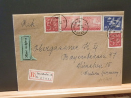 103/729  LETTRE RECOMM. SUEDE 1957  POUR ALLEMAGNE - Storia Postale