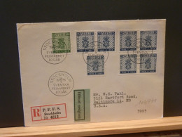 103/731  LETTRE RECOMM. SUEDE 1955 POUR 1955 - Briefe U. Dokumente