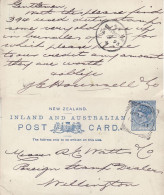 NEW ZEALAND 1893 POSTCARD SENT FROM NELSON - Cartas & Documentos