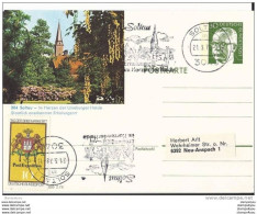 78 - 11 - Entier Postal Allemand Avec Illustration Soltau Et Oblit Mécanique De Soltau Avec église - - Illustrated Postcards - Used