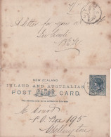 NEW ZEALAND 1893 POSTCARD SENT TO WELLINGTON - Covers & Documents