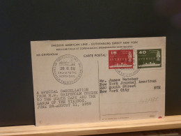 103/735  CP   SUEDE  1958 POSTED AT BOARD - Covers & Documents