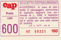 BIGLIETTO CAP PRATO LIRE 600 (UB204 - Europa