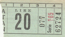 BIGLIETTO ATAN NAPOLI LIRE 20 (UB199 - Europa