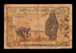 West African St. Senegal 500 Francs ND (1959-1965) Pick 702Kn Bc F - États D'Afrique De L'Ouest