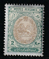 IRAN / PERSE - N°278 * (1909) Armoiries : 2k Vert Et Bistre-olive - Iran