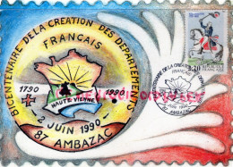 87- AMBAZAC - 5 BOURSE EXPO CARTES POSTALES-BICENTENAIRE CREATION DES CANTONS-HAUTE VIENNE 1790-1990 - Ambazac