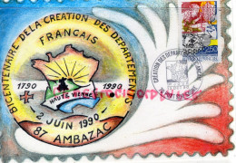 87- AMBAZAC - 5 BOURSE EXPO CARTES POSTALES-BICENTENAIRE CREATION DES CANTONS-HAUTE VIENNE 1790-1990 - Ambazac